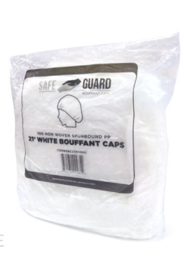 Bouffant Caps 21" White - Case of 1000