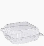 Clear Hinged Container 3 Comp. 8 x 8 - Case of 250