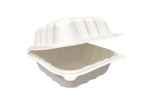 Plastic Hinged Container Pebble 6 x 6 - Case of 250