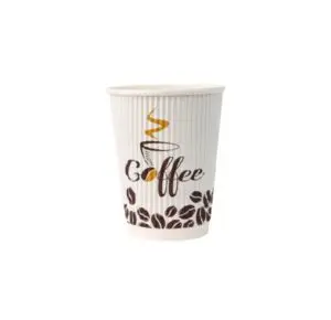 Paper Hot Cups Ripple Coffee Print 12 oz - Case of 600