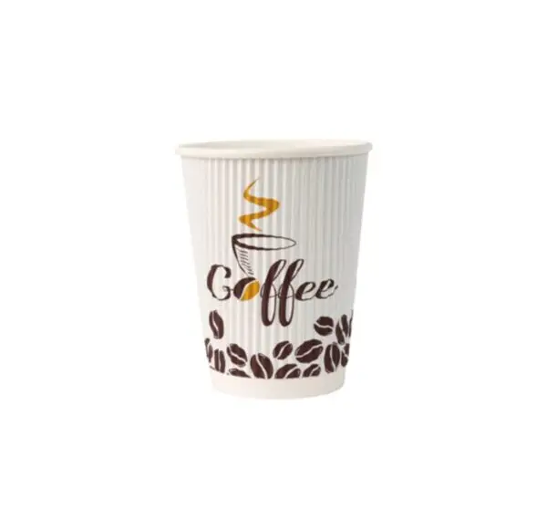 Paper Hot Cups Ripple Coffee Print 12 oz - Case of 600