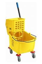 Yellow Mop Bucket & Side Wringer Combo