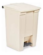 Garbage can 12 Gallon with Foot Pedal Step on Beige - Each