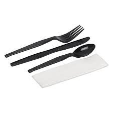 Cutlery Kit Black Heavy Weight 4 Pc TFKN – Case of 250