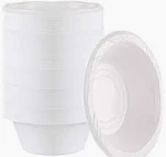 Plastic Bowl White 8 oz -